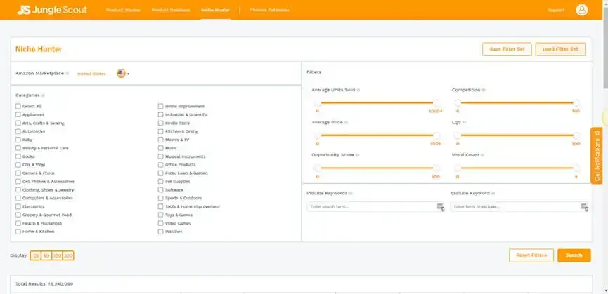 Jungle Scout Niche Hunter