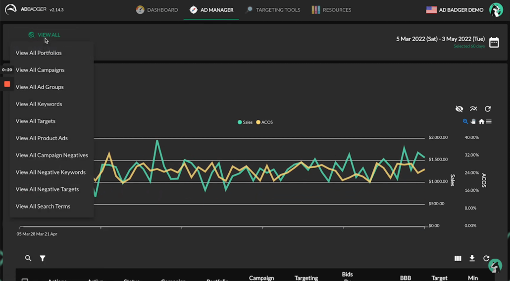 AdBadger Dashboard